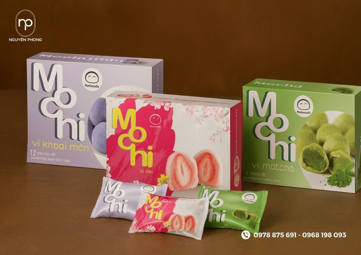 Hộp giấy đựng bánh mochi đẹp